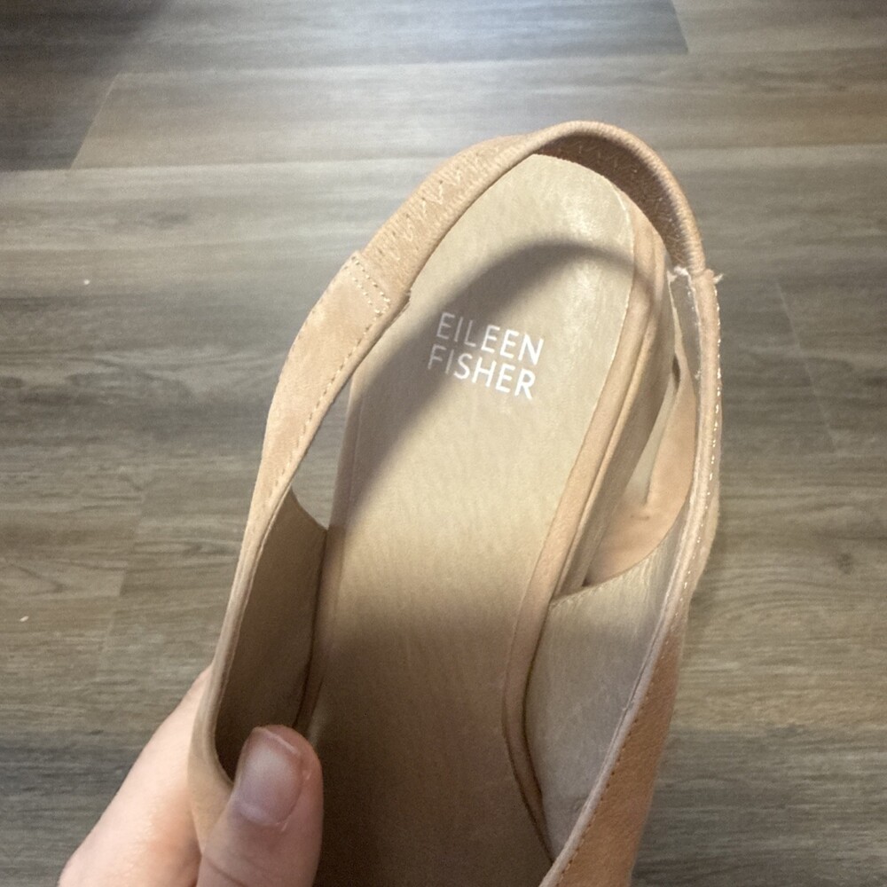 Eileen Fisher Gatwick Nubuck Slingback Block Heel Pumps Size 9.5 - Picture 3 of 8
